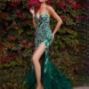 Lena Beaded Feather Gown - Emerald -Curvy Charm Store 08BF5D5B B858 4672 8AD6 6DFA2CF28A97 1 201 a