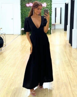 Asha Maxi Dress - Black -Curvy Charm Store 102