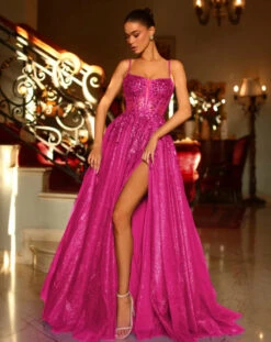 Iris Corset Sequin Tulle Gown - Fuchsia -Curvy Charm Store 10F54433 0EF8 4FA2 9618 E1A4B92239CF 1 201 a