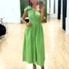 Angelina One Shoulder Maxi Dress - Green 1 Angelina One Shoulder Maxi Dress - Green -Curvy Charm Store 126