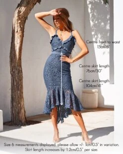 Leanne Lace Midi Dress - Navy -Curvy Charm Store 12 b0980afe 1728 4540 a561 658a1cb7db8a