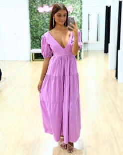 Asha Maxi Dress - Lavender -Curvy Charm Store 136