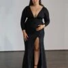 Chelsea Stretch Shimmer Gown - Black 1 Chelsea Stretch Shimmer Gown - Black -Curvy Charm Store 19CDCD1C F4EF 4808 8913 6A4E5807ADBB 1 201 a