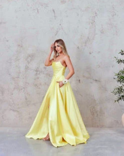 Paola Strapless Gown - Lemon -Curvy Charm Store 1ABD4C07 6E2F 4DFC 9A98 A3215C62AED4 1 201 a