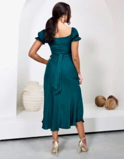 Masie Midi Dress - Forest Green -Curvy Charm Store 1N3A3687