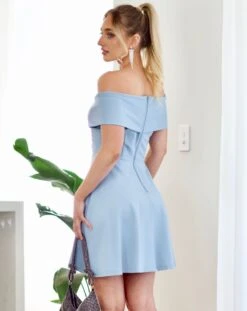 Britt Mini Dress - Baby Blue -Curvy Charm Store 1N3A4335