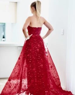 Juliette Strapless Glitter Gown - Wine -Curvy Charm Store 1N3A4646 3de2af8e 4930 4fab bffa c1ccd0c5860b