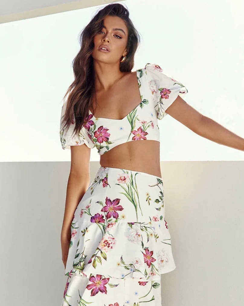 Yokana Top - White Floral 3 Yokana Top - White Floral