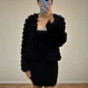 Lori Faux Fur Jacket - Black