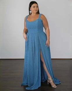 Hayley Metallic Jersey Gown - Sky Blue -Curvy Charm Store 46651AA1 098C 48E2 9EB0 4453834E47EA 1 201 a