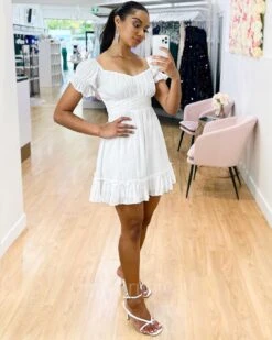 Masie Mini Dress - White -Curvy Charm Store 4 d4688350 0d97 442d b83b 95f12d66aaae