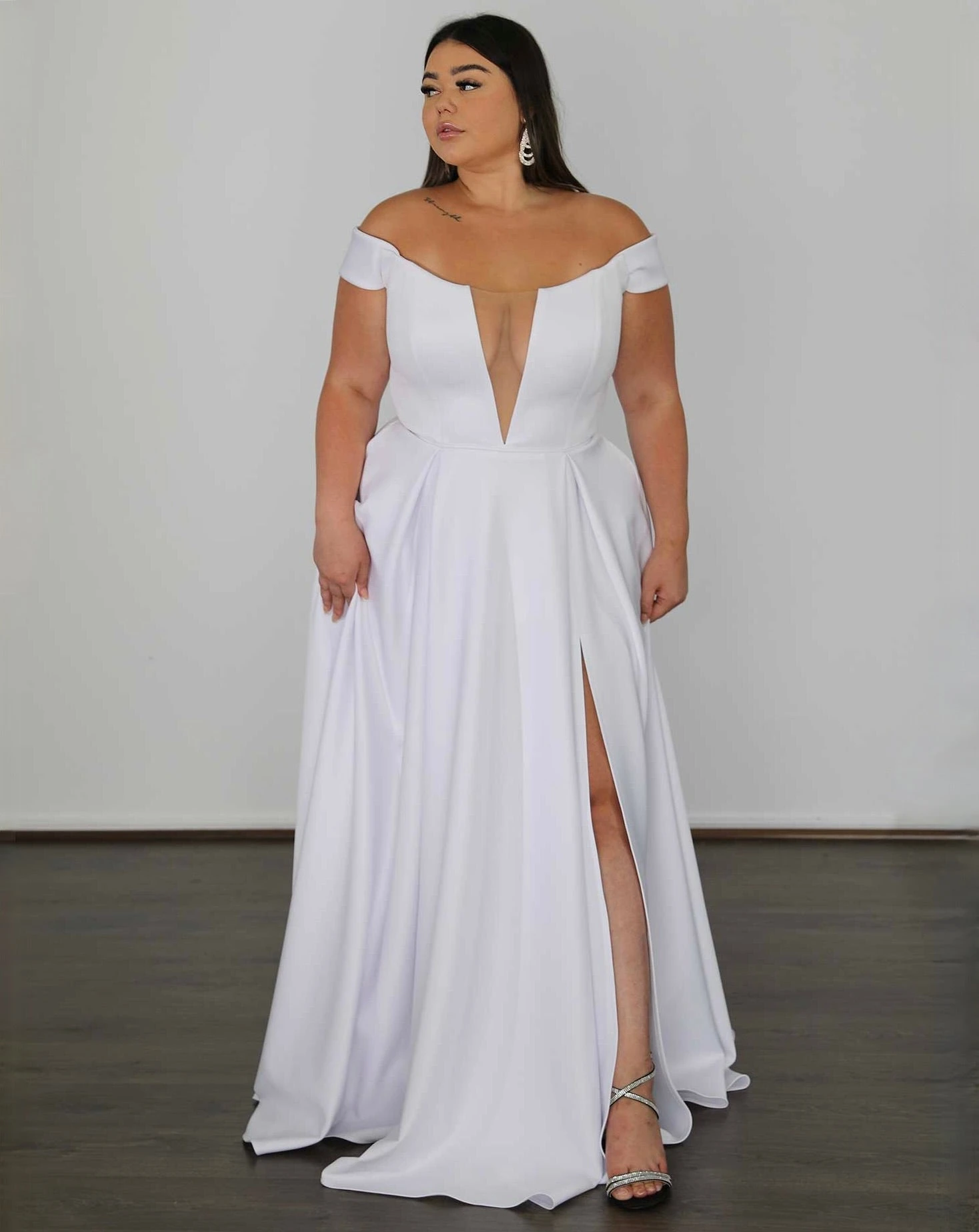 Belle Scuba Gown - White 6 Belle Scuba Gown - White - Image 4
