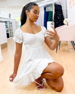 Masie Mini Dress - White -Curvy Charm Store 5 5a2ffb0e e426 449c 8e80 488ffdb05545