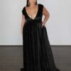 Sabrina Glittery Velvet Gown - Black Glitter -Curvy Charm Store 67F9E2C9 BB9A 4EAB 8FC1 1615A8DD350F 1 201 a 31c8b209 16a5 4b41 ac11 ae78b2154c7c
