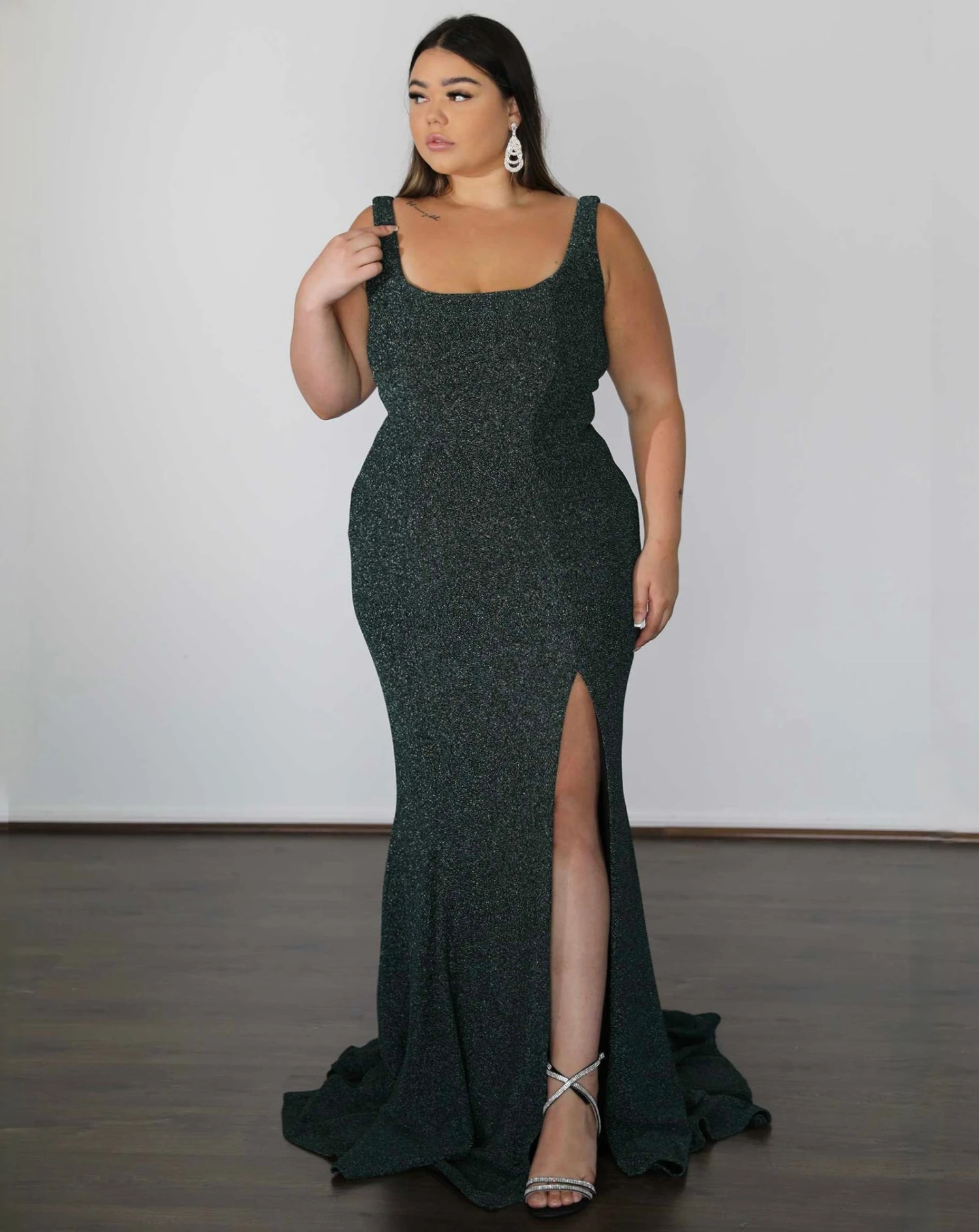 Lana Metallic Jersey Gown - Forest 4 Lana Metallic Jersey Gown - Forest - Image 2