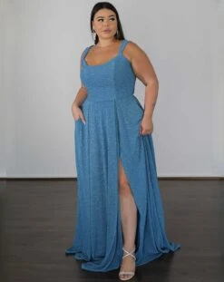 Hayley Metallic Jersey Gown - Sky Blue -Curvy Charm Store 7A78A4F2 1BCB 43B6 BF78 1BB8DA9792DB 1 201 a