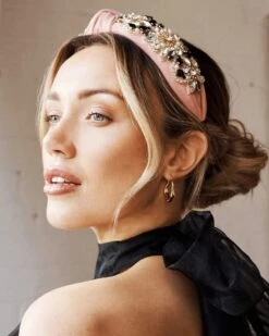 Alva Embellished Knotted Headband - Pink