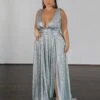 Lexa Stretch Shimmer Gown - Seafoam -Curvy Charm Store A77804DF B133 49F0 8AA4 8B838811D34E 1 201 a