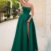 Adelina Strapless Corset Gown - Emerald -Curvy Charm Store ADELINA.EMERALD