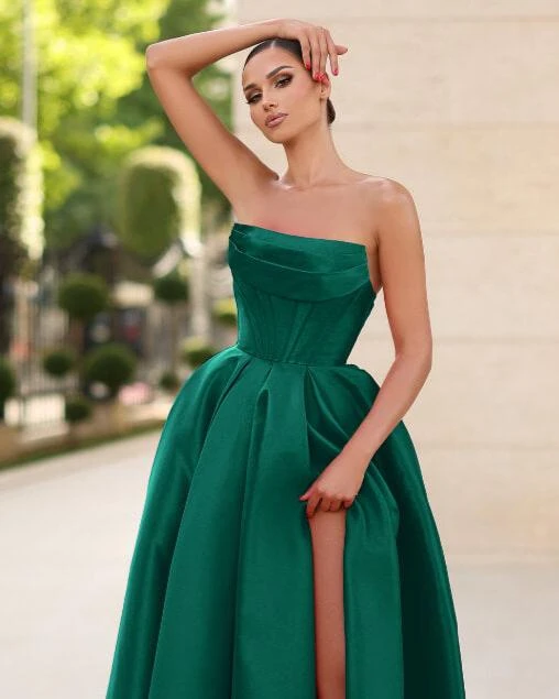 Adelina Strapless Corset Gown - Emerald 4 Adelina Strapless Corset Gown - Emerald - Image 2