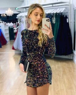 Amara Sequin Mini Dress - Navy Multi 11 Amara Sequin Mini Dress - Navy Multi -Curvy Charm Store Amara Sequin Dress Navy Multi 3 fe0cae77 770a 4405 acca c389ef779493