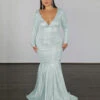 Ashley Stretch Shimmer Gown - Seafoam -Curvy Charm Store Ashley Sea Foam