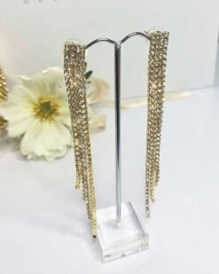 Audrey Earrings - Gold -Curvy Charm Store Audrey Earrings Gold Hanging 2