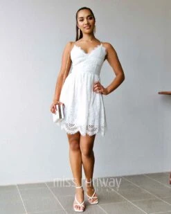 Aurelia Lace Dress - White 23 Aurelia Lace Dress - White -Curvy Charm Store Aurelia Lace Dress Front 1 White