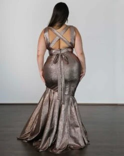 Ryley Stretch Shimmer Gown - Copper -Curvy Charm Store B3F60BBA D9EC 4FC5 8BA2 8D85524B300E 1 201 a