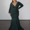 Ashley Metallic Jersey Gown - Forest