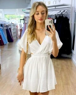 Blanca Mini Dress - White -Curvy Charm Store Blanca Mini Dress White 1