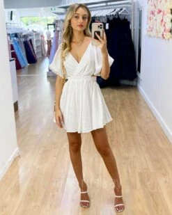 Blanca Mini Dress - White -Curvy Charm Store Blanca Mini Dress White 2