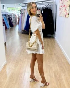 Blanca Mini Dress - White -Curvy Charm Store Blanca Mini Dress White 5