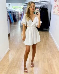 Blanca Mini Dress - White -Curvy Charm Store Blanca Mini Dress White 6