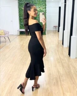 Brienne Midi Dress - Black 28 Brienne Midi Dress - Black -Curvy Charm Store Brienne Midi Dress Black 6