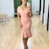 Brienne Midi Dress - Blush 2 Brienne Midi Dress - Blush -Curvy Charm Store Brienne Midi Dress Blush 3