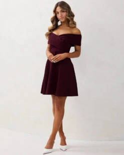 Britt Mini Dress - Mahogany 11 Britt Mini Dress - Mahogany -Curvy Charm Store Britt.mahogany.front