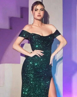 Bellatrix Off Shoulder Sequin Gown - Emerald -Curvy Charm Store CH144.E 018c3dab 8fa4 4cd4 8d49 af5077ad3bc9
