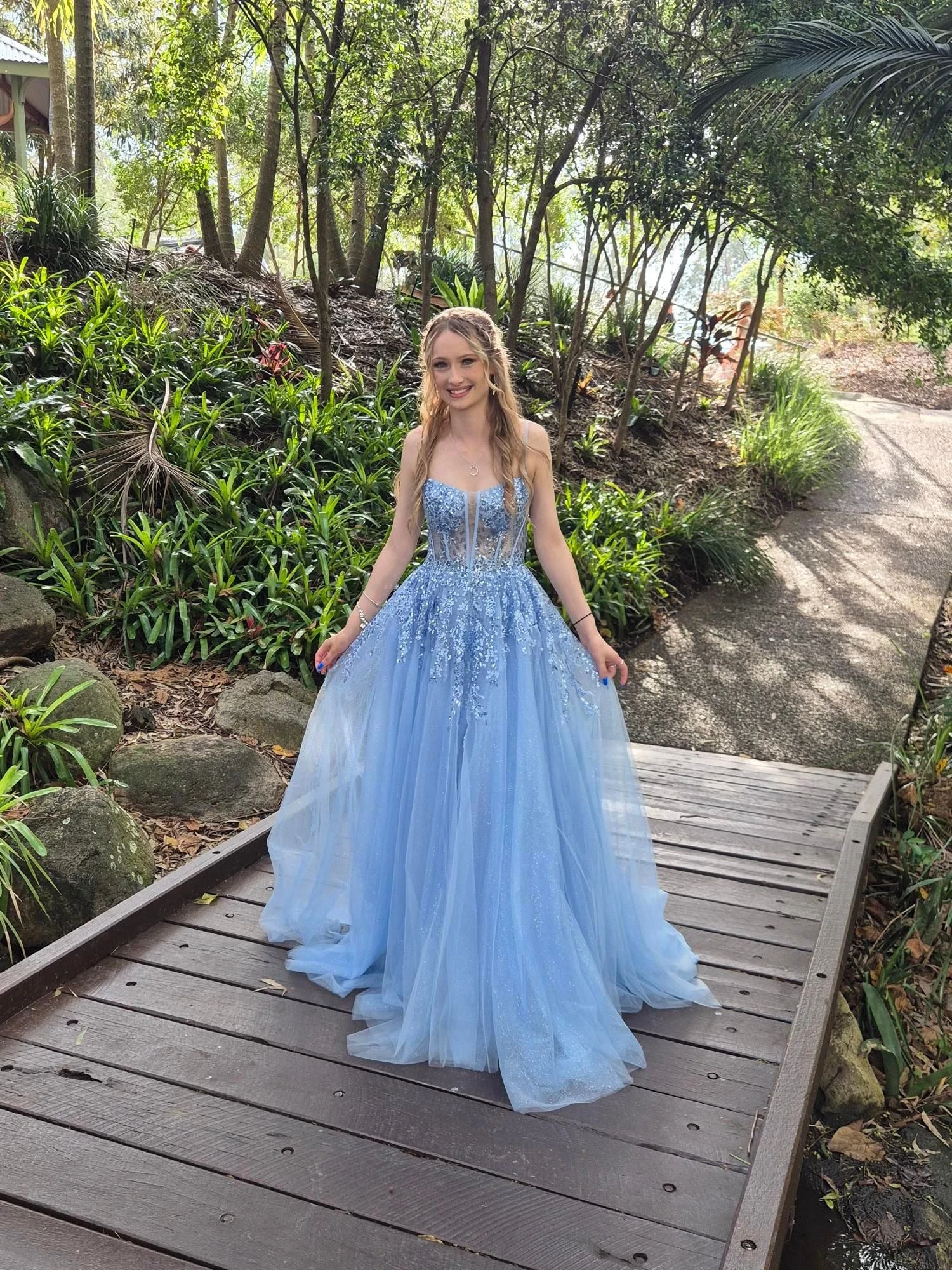 Iris Corset Lace Gown - Icy Blue 10 Iris Corset Lace Gown - Icy Blue - Image 8