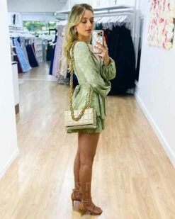 Carla Playsuit - Pistachio -Curvy Charm Store Carla Playsuit Side Pistachio