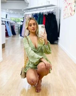 Carla Playsuit - Pistachio -Curvy Charm Store Carla Playsuit Squatting Pistachio