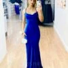 Cherise Sparkle Velvet Gown - Cobalt -Curvy Charm Store Carlisel Velvet Gown Front Cobalt