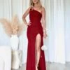 Carmela Glitter Gown - Ruby -Curvy Charm Store Carmela Glitter Gown Front Ruby