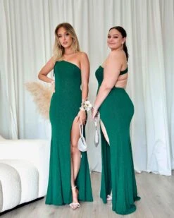 Carmela Glitter Gown - Emerald -Curvy Charm Store Carmela Glitter Gown Kiara Paige 1 Emerald