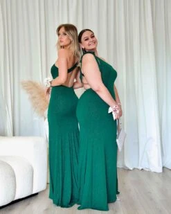 Carmela Glitter Gown - Emerald -Curvy Charm Store Carmela Glitter Gown Kiara Paige 2 Emerald