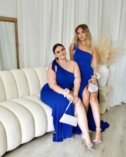 Carmela Glitter Gown - Cobalt -Curvy Charm Store Carmela Glitter Gown Kiara Paige 4 Cobalt