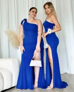 Carmela Glitter Gown - Cobalt -Curvy Charm Store Carmela Glitter Gown Paige Kiara Cobalt