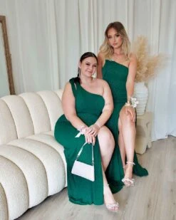 Carmela Glitter Gown - Emerald -Curvy Charm Store Carmela Glitter Gown Sitting Kiara Paige Emerald