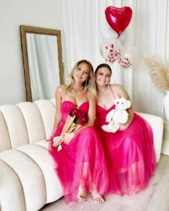 Carrie Glitter Midi Dress - Fuchsia -Curvy Charm Store Carrie Glitter Midi Dress Paige Kiara 4 Fuchsia