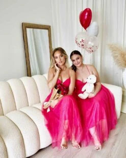 Carrie Glitter Midi Dress - Fuchsia -Curvy Charm Store Carrie Glitter Midi Dress Paige Kiara 6 Fuchsia